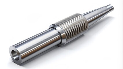 A precise illustration of a tapered reamer against a seamless white background, showcasing the tool's gradual decrease in diameter from one end to the other