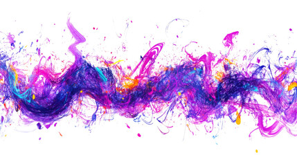 drawn colorful scribble on a white transparent background