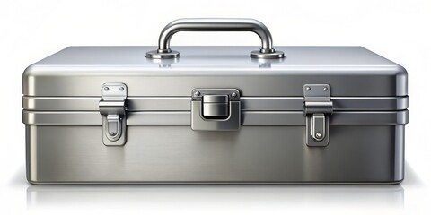 A detailed illustration of a toolbox with a robust metal latch, set against a clean white background to emphasize its sturdiness and reliability