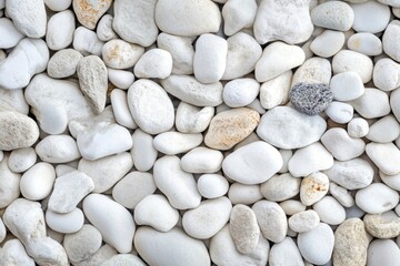 White pebble stones ground floor background texture , ai