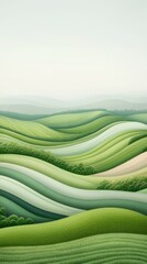 Wall Mural - a green hillside with trees and grass