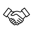 © Julija - Handshake icon in black outline, business agreement concept