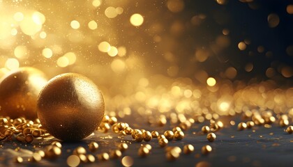 Poster - Elegant gold orb against a shimmering bokeh backdrop