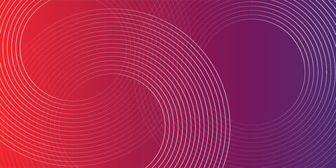 Poster - Abstract modern gradient horizontal template background. Trendy bright circle line creative design. Minimalist style graphic element. Vector illustration.