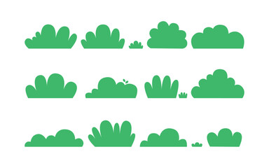 set of bush vector illustration on a white background. green flat bush on white background. green gr
