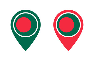 Sticker - Bangladesh flag location icon set