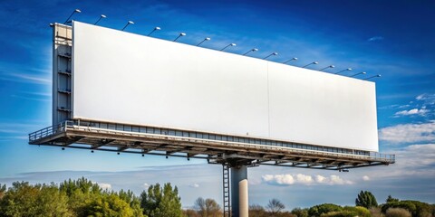 Poster - A blank billboard ready for advertising, blank, billboard, outdoor, advertisement, marketing, sign, communication, empty, space