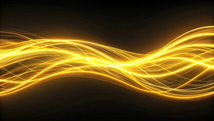 abstract neon wallpaper with yellow glowing lines on black background creating a streaming energy ef