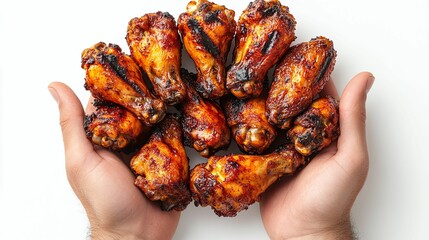 Wall Mural - A Handful of Grilled Chicken Wings