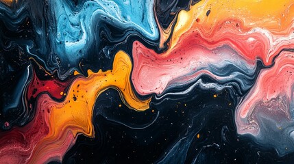 Wall Mural - Abstract Swirling Paint in Vibrant Colors