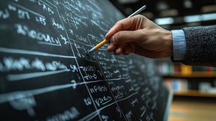 Hand Writing on a Blackboard