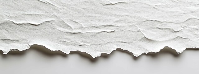 Close-up of a Crumpled and Torn White Paper Sheet