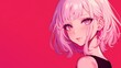 © kkkiim graphic - Cute  girl character with  pink  hair