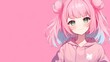 © kkkiim graphic - Cute  girl character with  pink  hair
