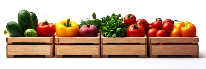 a vibrant assortment of fresh fruits and vegetables, including cucumbers, tomatoes, peppers, and lea