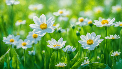 Wall Mural - Focus on colorful flowers