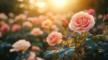 Wall Mural - A Rose in the Golden Hour