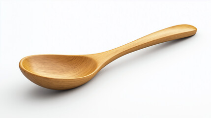 Wood Grain Detail of a Spoon in white background