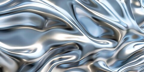 Sticker - Abstract Silver Drape with Fluid Movement