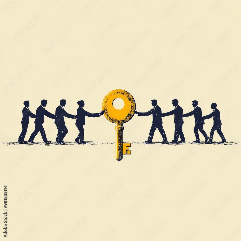 Teamwork unlocks Success: A powerful visual metaphor of collaboration ...