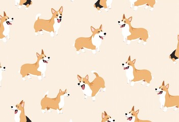  Adorable Corgi Dog Seamless Pattern Illustrations for Your Next Design Project 