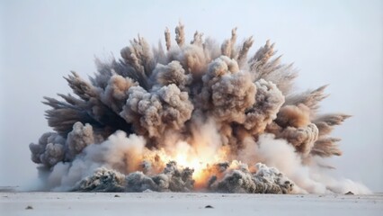 Canvas Print - A large explosion creating a massive smoke cloud