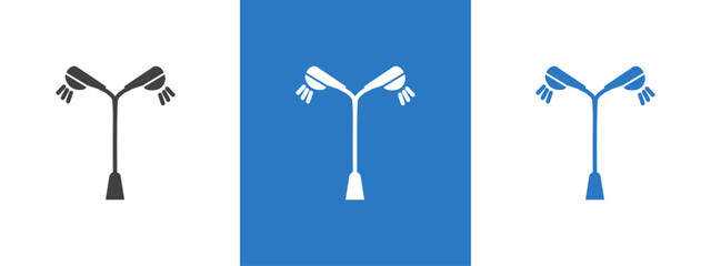 Street lighting icon thin line illustration