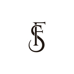 Canvas Print - letter sf elegant serif simple linked logo vector