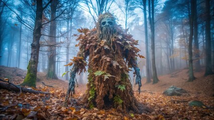 A Forested Creature in a Misty Forest