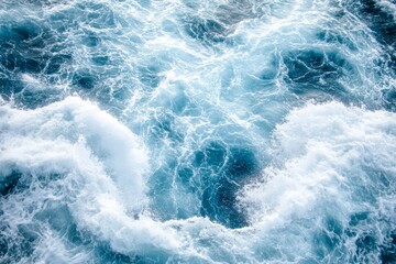 Wall Mural - foamy ocean waves close up