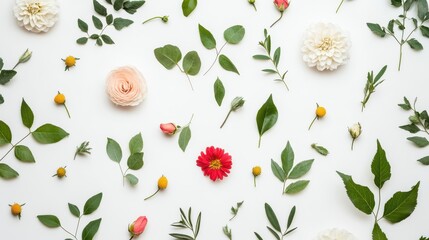 Sticker - Vibrant Floral Arrangement on a Light Background