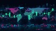 © LuvTK - Rising green candlesticks on a cryptocurrency market chart, displayed over a digital world map with glowing arrows pointing to expanding regions, network lines highlighting global adoption,