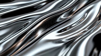 Abstract Shiny Metallic Silver Waves Background Texture