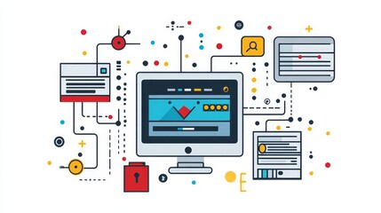 Web Design Data Security Network Technology  Computer Illustration