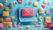 © Ndoomyim - 3D Laptop with Email Icons and Heart Digital Communication and Love Concept