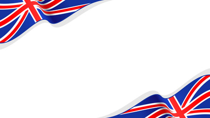 Wall Mural - wavy united kingdom flag vector background with copy space for text. united kingdom national day