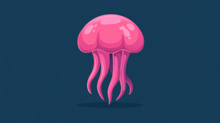 Sticker - A sleek D jellyfish illustration, featuring minimalist art and a clean, basic design that floats effortlessly in calm waters.