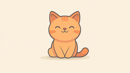 Poster - Minimalist cat illustration, clean lines, playful style, perfect for pet lovers and modern art enthusiasts.