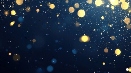 Wall Mural - Abstract Blue and Gold Bokeh Background with Glitter