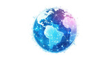 digital globe on white transparent background