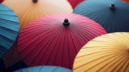 Umbrellas stacked in Japanese style