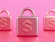 © Oatkhaphon - A stylish pink money lock symbolizing financial security and protection in a vibrant and modern design.