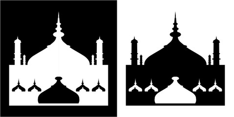 Poster - silhouette a mosque black