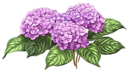 Wall Mural - hydrangea  on white background