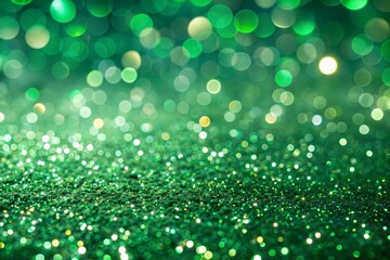Wall Mural - sparkling green glitter with bokeh effect