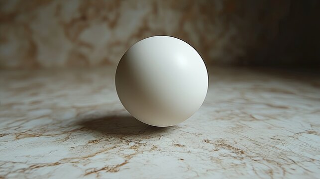 Minimalist white background with a single floating object in focus