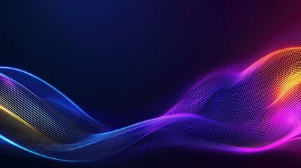 Wall Mural - Abstract Neon Wave Background and Digital Art Technology