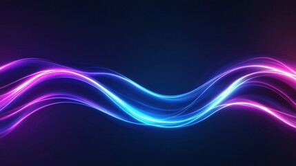 Abstract Neon Wave Background with Futuristic Technology Design