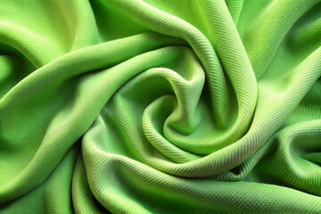 Poster - Crumpled green fabric with soft silky texture