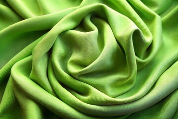 Poster - Smooth green fabric texture with abstract folds